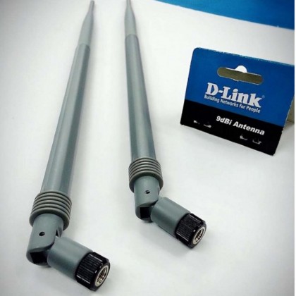 D-Link 2.4GHz 2 x 9dBi Indoor Omni-directional Antenna 802.11n/b/g RP-SMA Female connector (D-ANT24-0900)