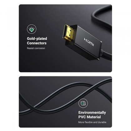 UGreen DisplayPort Male to HDMI Male Cable 1.5m - Black UGreen DisplayPort Male to HDMI Male Cable 1.5m - Black