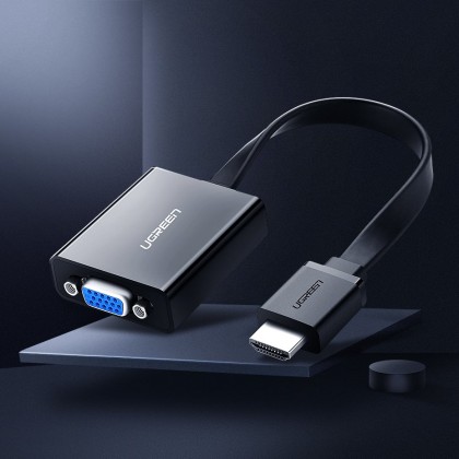 Ugreen adapter HDMI - VGA Micro USB / audio 3.5 mm mini jack black (40248)