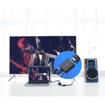 Ugreen adapter HDMI - VGA Micro USB / audio 3.5 mm mini jack black (40248)
