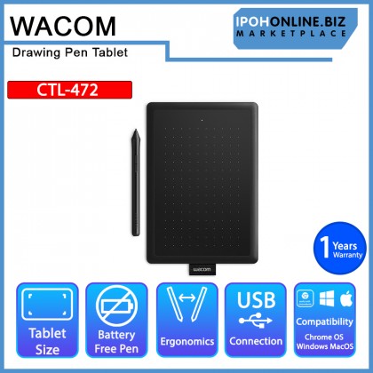 Wacom One by Wacom Small (CTL-472) Creative Graphic Drawing Pen Tablet