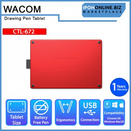 WACOM One by Wacom Medium (CTL-672) Creative Graphic Drawing Pen Tablet