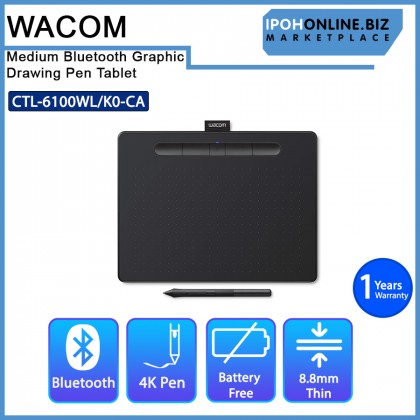 WACOM Intuos Medium Bluetooth Graphic Drawing Pen Tablet CTL-6100WL