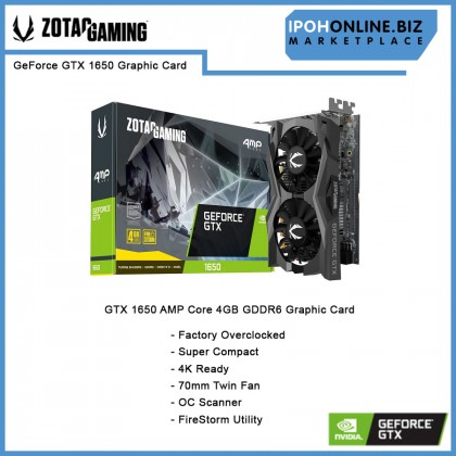 ZOTAC GAMING GeForce GTX 1650 4GB 128Bit GDDR6 DVI DP HDMI Graphics Card with DUAL FAN