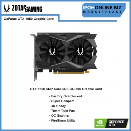 ZOTAC GAMING GeForce GTX 1650 4GB 128Bit GDDR6 DVI DP HDMI Graphics Card with DUAL FAN