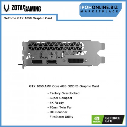 ZOTAC GAMING GeForce GTX 1650 4GB 128Bit GDDR6 DVI DP HDMI Graphics Card with DUAL FAN