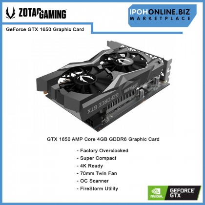 ZOTAC GAMING GeForce GTX 1650 4GB 128Bit GDDR6 DVI DP HDMI Graphics Card with DUAL FAN