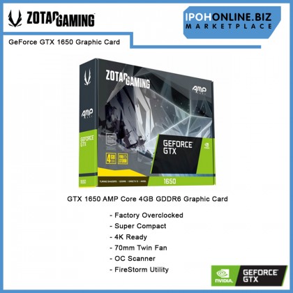 ZOTAC GAMING GeForce GTX 1650 4GB 128Bit GDDR6 DVI DP HDMI Graphics Card with DUAL FAN