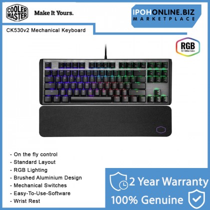 Cooler Master CK530 V2 Tenkeyless RGB Mechanical Gaming Keyboard and Wrist Rest