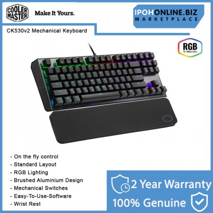 Cooler Master CK530 V2 Tenkeyless RGB Mechanical Gaming Keyboard and Wrist Rest