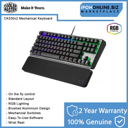 Cooler Master CK530 V2 Tenkeyless RGB Mechanical Gaming Keyboard and Wrist Rest