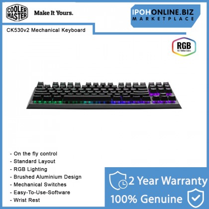 Cooler Master CK530 V2 Tenkeyless RGB Mechanical Gaming Keyboard and Wrist Rest