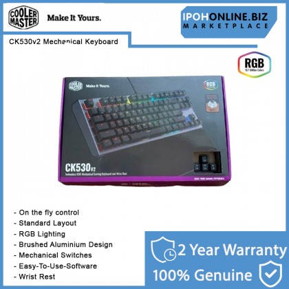 Cooler Master CK530 V2 Tenkeyless RGB Mechanical Gaming Keyboard and Wrist Rest