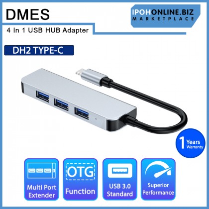 DMES DH2 4 In 1 USB Type C to USB 3.0 x 4 Hub Adapter