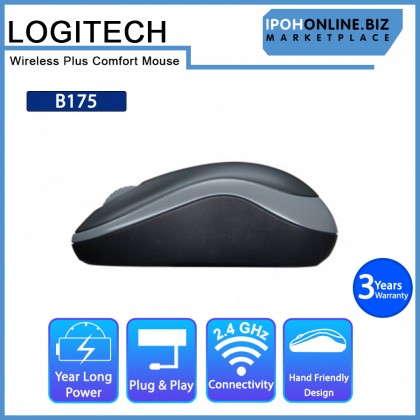 Logitech B175 Plug & Play Wireless Plus Comfort Mouse