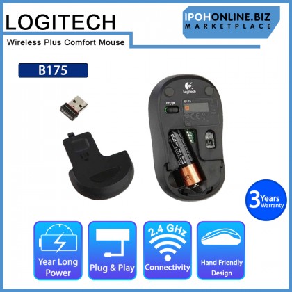 Logitech B175 Plug & Play Wireless Plus Comfort Mouse