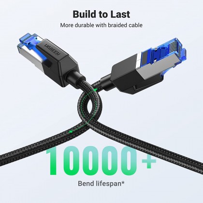 UGREEN CAT8 40Gbps 2000MHz RJ45 Ethernet Shielded Round Braided Cable - 1M