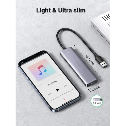 UGREEN 4 Port USB 3.0 Hub+Powered By Micro USB Metal Plated Shell Ultra Slim Hub UGREEN 4 Port USB 3.0 Hub+Powered By Micro USB Metal Plated Shell Ultra Slim Hub