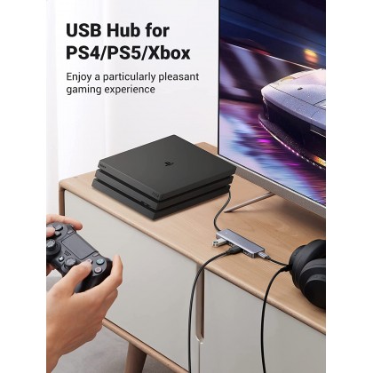 UGREEN 4 Port USB 3.0 Hub+Powered By Micro USB Metal Plated Shell Ultra Slim Hub UGREEN 4 Port USB 3.0 Hub+Powered By Micro USB Metal Plated Shell Ultra Slim Hub