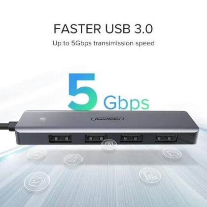 UGREEN 4 Port USB 3.0 Hub+Powered By Micro USB Metal Plated Shell Ultra Slim Hub UGREEN 4 Port USB 3.0 Hub+Powered By Micro USB Metal Plated Shell Ultra Slim Hub