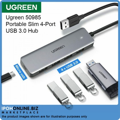 UGREEN 4 Port USB 3.0 Hub+Powered By Micro USB Metal Plated Shell Ultra Slim Hub UGREEN 4 Port USB 3.0 Hub+Powered By Micro USB Metal Plated Shell Ultra Slim Hub