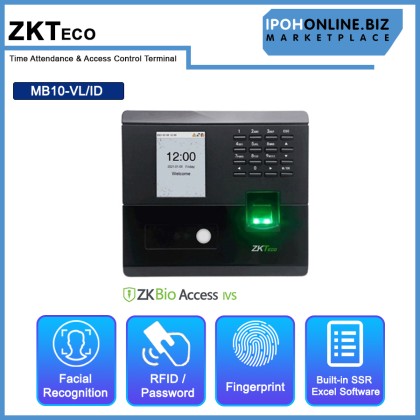 ZKTECO MB10-VL/ID Hybrid-Biometric Time Attendance & Access Control Terminal With ADMS