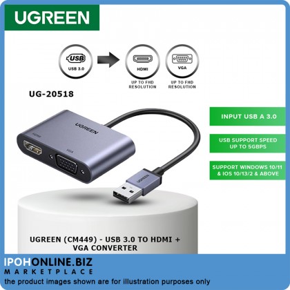 UGREEN USB 3.0 To HDMI + VGA Converter UGREEN USB 3.0 To HDMI + VGA Converter