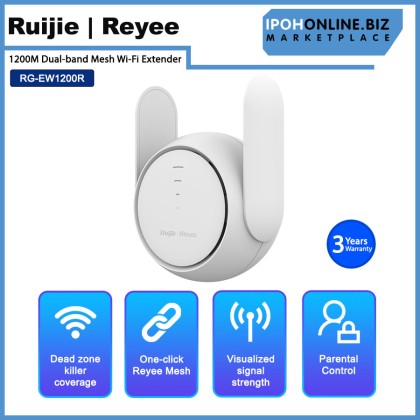 Ruijie Reyee RG-EW1200R 1200M Dual-band Mesh Wi-Fi Extender - Powerful Mesh Wi-Fi for Full Area Coverage