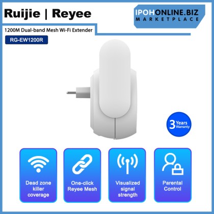 Ruijie Reyee RG-EW1200R 1200M Dual-band Mesh Wi-Fi Extender - Powerful Mesh Wi-Fi for Full Area Coverage