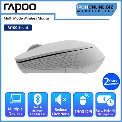 Rapoo M100 Silent Multi Mode Bluetooth Mouse 1300DPI 2.4G Wireless Mouse