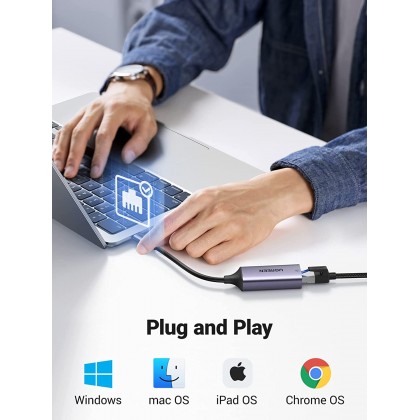 UGREEN USB C to Ethernet Adapter RJ45 to Thunderbolt 3 Type C Gigabit Network LAN Converter UGREEN USB C to Ethernet Adapter RJ45 to Thunderbolt 3 Type C Gigabit Network LAN Converter