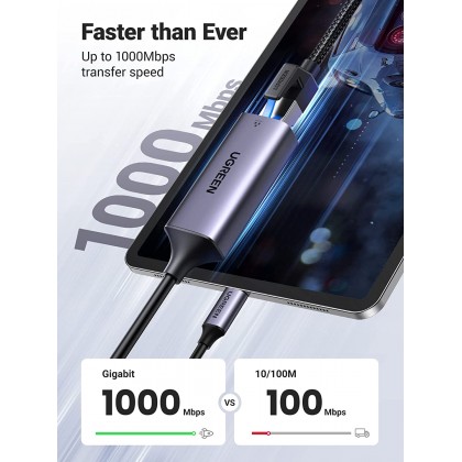 UGREEN USB C to Ethernet Adapter RJ45 to Thunderbolt 3 Type C Gigabit Network LAN Converter UGREEN USB C to Ethernet Adapter RJ45 to Thunderbolt 3 Type C Gigabit Network LAN Converter