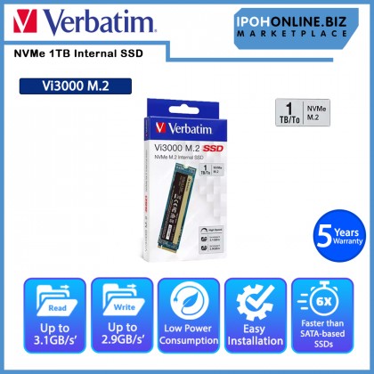 VERBATIM 1TB Vi3000 PCIe NVMe M.2 2280 Internal SSD VERBATIM 1TB Vi3000 PCIe NVMe M.2 2280 Internal SSD
