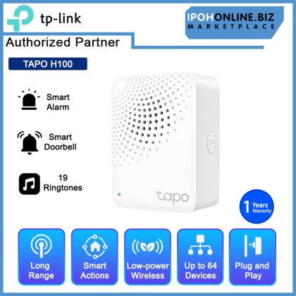 TP-Link Tapo H100 Smart Home IoT Sensor Hub with Chime for Tapo Buttons & Sensors