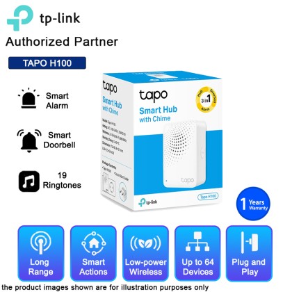 TP-Link Tapo H100 Smart Home IoT Sensor Hub with Chime for Tapo Buttons & Sensors