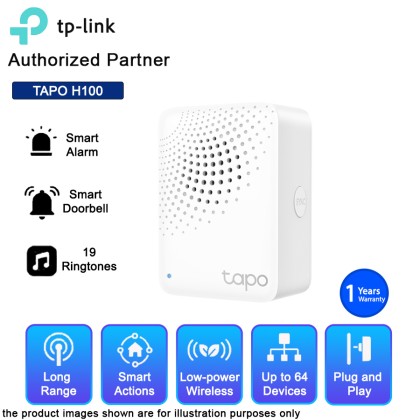 TP-Link Tapo H100 Smart Home IoT Sensor Hub with Chime for Tapo Buttons & Sensors