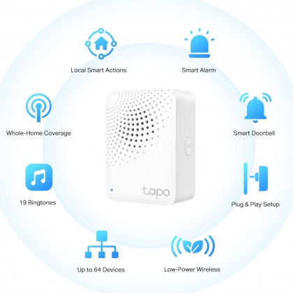 TP-Link Tapo H100 Smart Home IoT Sensor Hub with Chime for Tapo Buttons & Sensors