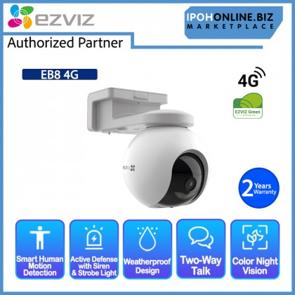 EZVIZ EB8 4G 2K 3MP Pan & Tilt 4G Network Smart Home Battery Camera - Type C
