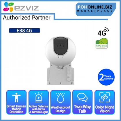 EZVIZ EB8 4G 2K 3MP Pan & Tilt 4G Network Smart Home Battery Camera - Type C