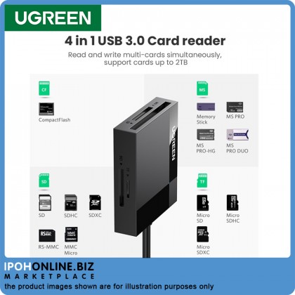 UGREEN USB-A 3.0 4-in-1 Card Reader TF/SD