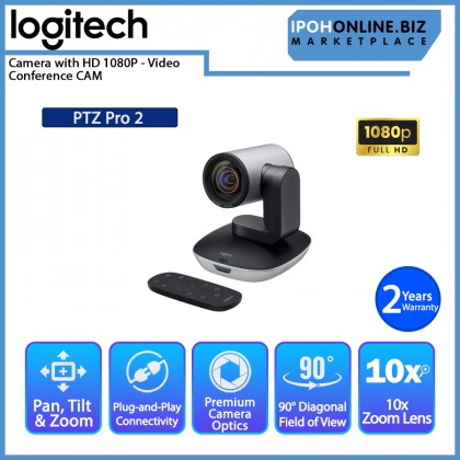 Logitech PTZ Pro 2 HD 1080p Video Conference Camera with enhanced Pan Tilt Zoom & Remote Control