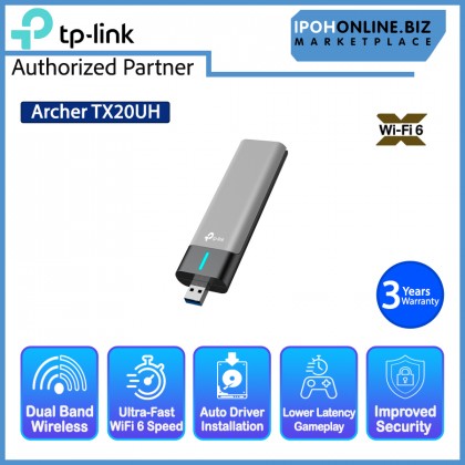 TP-Link Archer TX20UH AX1800 High Gain WiFi 6 USB 3.0 Adapter with Auto Driver Installation