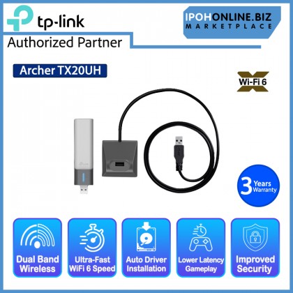 TP-Link Archer TX20UH AX1800 High Gain WiFi 6 USB 3.0 Adapter with Auto Driver Installation