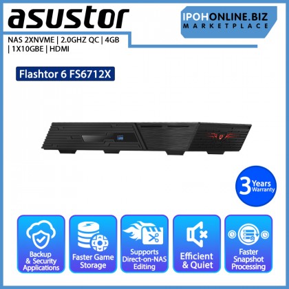 Asustor Flashtor 6 FS6712X 12XNVME/2.0GHZ QC/4GB/1X10GBE/HDMI
