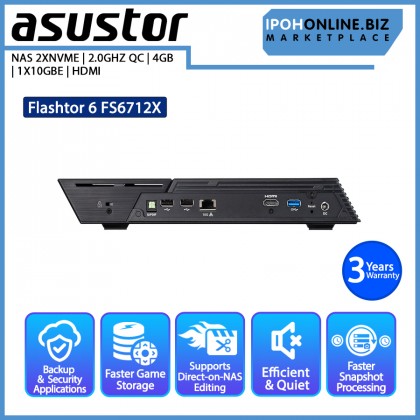 Asustor Flashtor 6 FS6712X 12XNVME/2.0GHZ QC/4GB/1X10GBE/HDMI