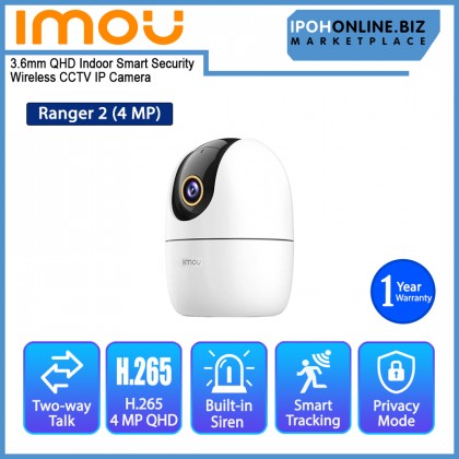 IMOU Ranger 2 3.6mm 4MP QHD Indoor Smart Security Wireless CCTV IP Camera