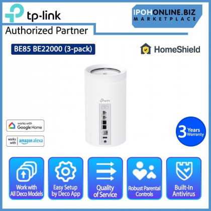 TP-Link Deco BE85 3-PACK BE22000 Tri-Band Whole Home Mesh WiFi 7 System with 10 Gbps Network & Universal Compatibility Wireless TP-Link Deco BE85 3-PACK BE22000 Tri-Band Whole Home Mesh WiFi 7 System with 10 Gbps Network & Universal Compatibility Wireless