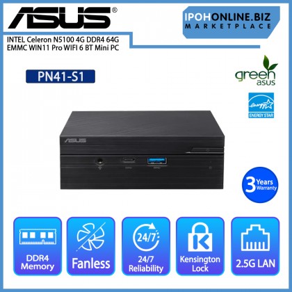 ASUS PN41-S1 INTEL Celeron N5100 4G DDR4 64G EMMC WIN11 Pro WIFI 6 BT Mini PC ASUS PN41-S1 INTEL Celeron N5100 4G DDR4 64G EMMC WIN11 Pro WIFI 6 BT Mini PC