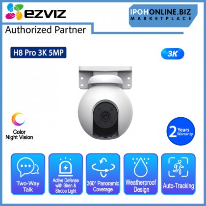 EZVIZ H8 Pro 3K 5MP 4mm Pan & Tilt Wi-Fi Camera CCTV CS-H8 with AI & Color Night Vision