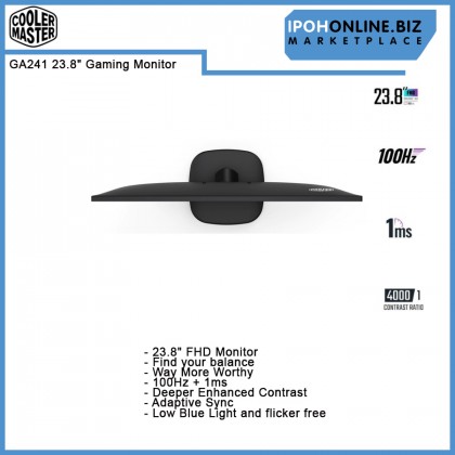 COOLER MASTER GA241 23.8" FHD 100Hz HDMI VGA Gaming Monitor with Adaptive Sync 